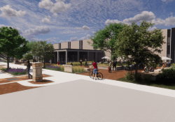 exterior rendering of renovated library
